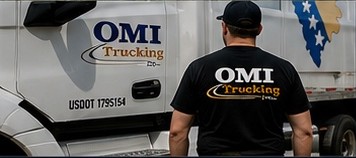 OMI Trucking team member and equipment
